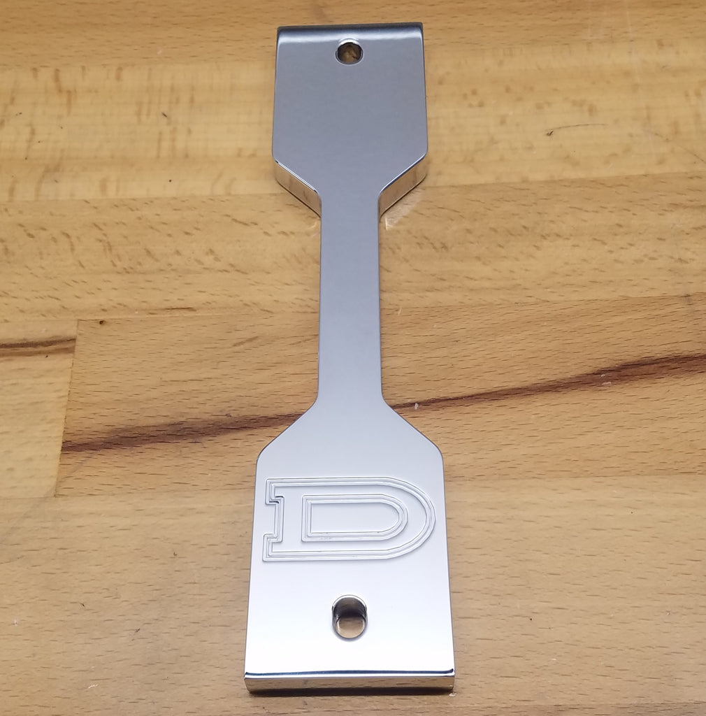 Polished Billet Datsun D Logo Battery Hold Down