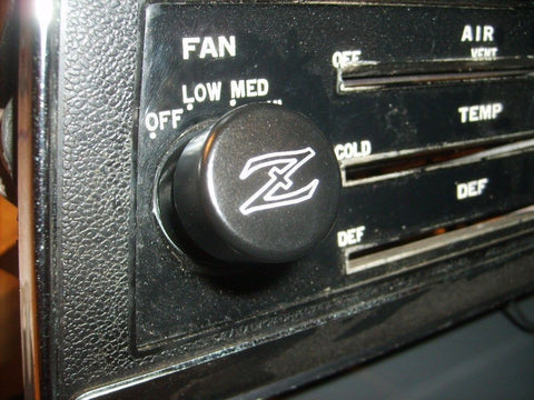 Billet Z Logo 70-73 Datsun 240Z Heater Fan Control Knob Black and Silver